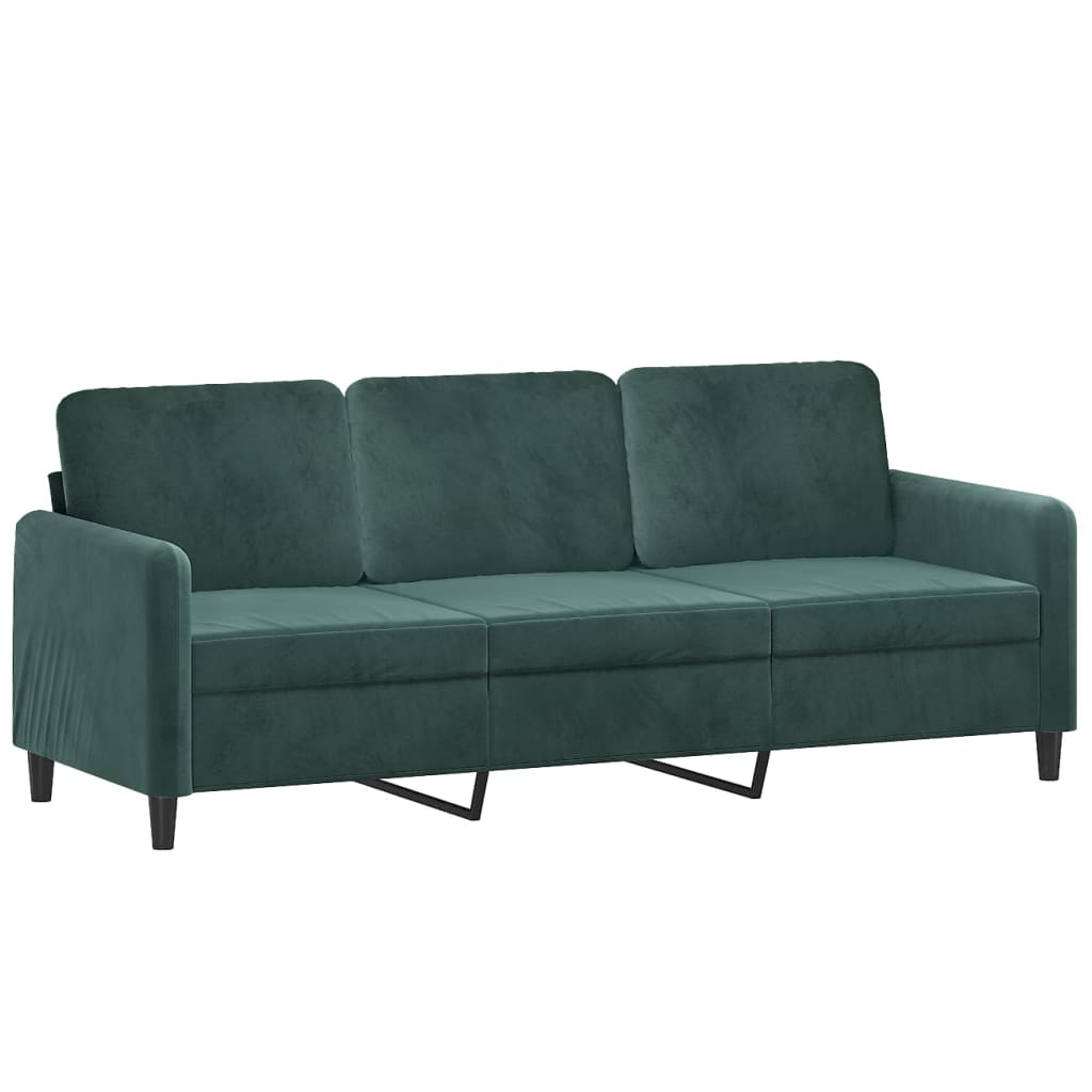 vidaXL 3-Seater Sofa Dark Green 70.9" Velvet