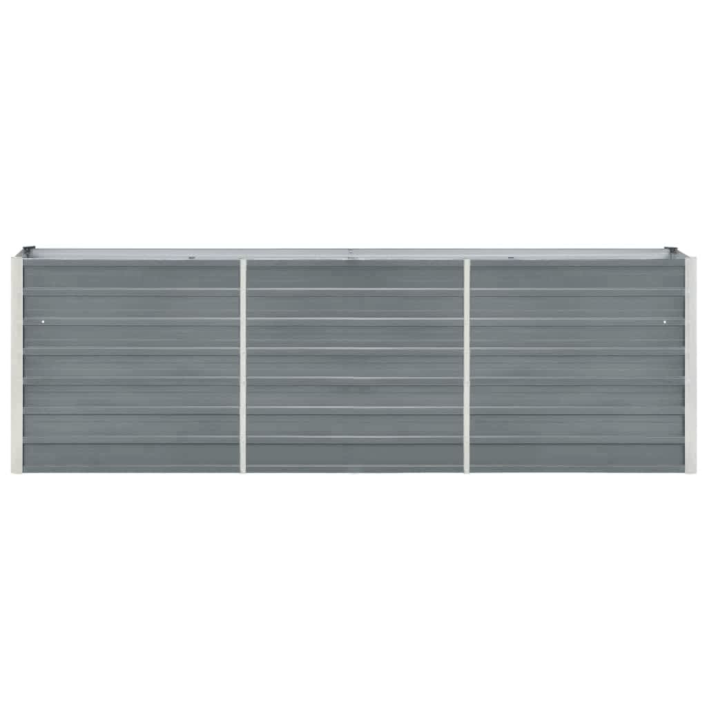 vidaXL Garden Raised Bed Galvanized Steel 94.5"x15.7"x30.3" Gray