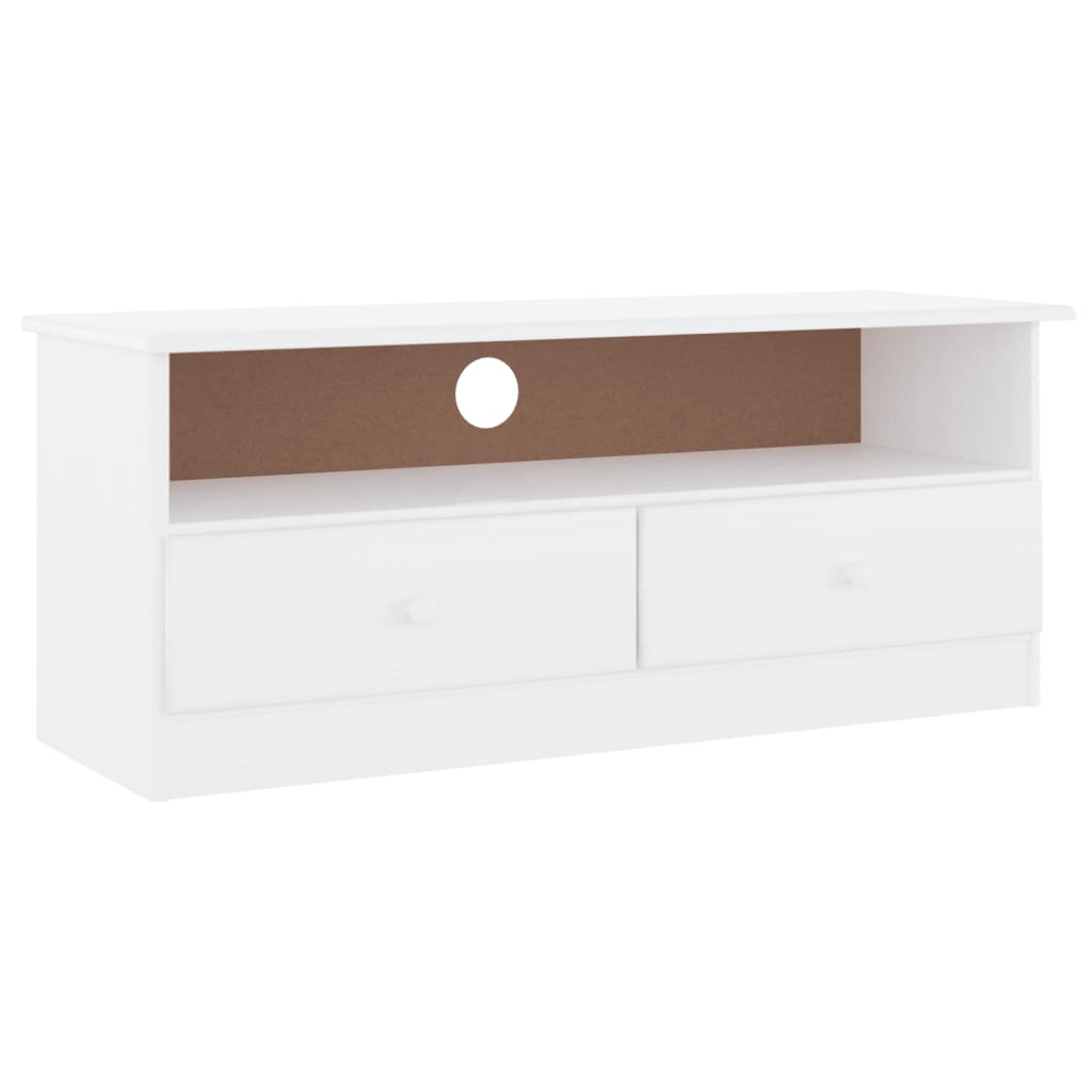 vidaXL TV Stand with Drawers ALTA White 39.4"x13.8"x16.1" Solid Wood Pine