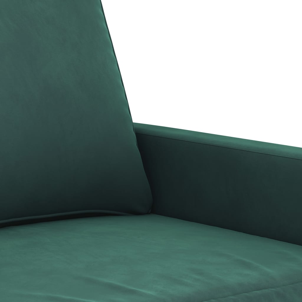 vidaXL 3-Seater Sofa Dark Green 70.9" Velvet