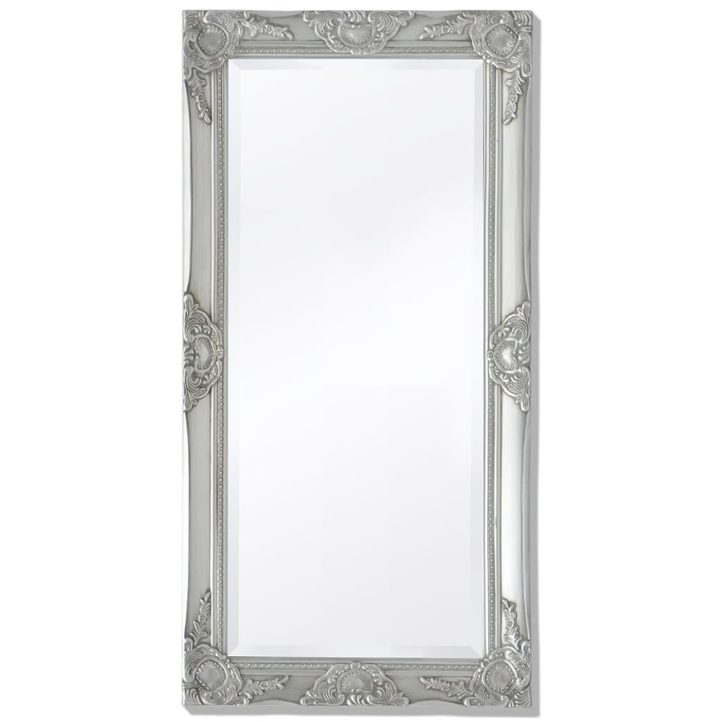 vidaXL Wall Mirror Baroque Style 39.4"x19.7" Silver