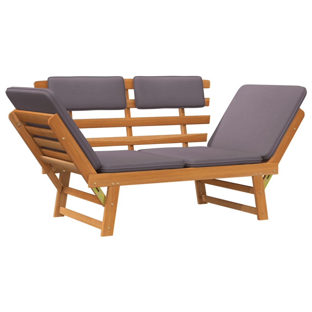 vidaXL 2-in-1 Patio Daybed with Cushion 74.8" Solid Acacia Wood