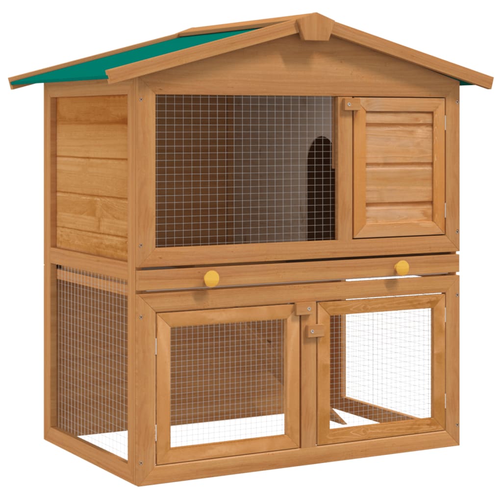 vidaXL Outdoor Rabbit Hutch Small Animal House Pet Cage 3 Doors