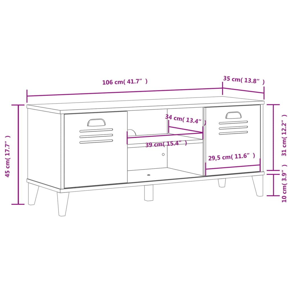 vidaXL Shoe Bench VIKEN White 41.7"x13.8"x17.7" Engineered Wood