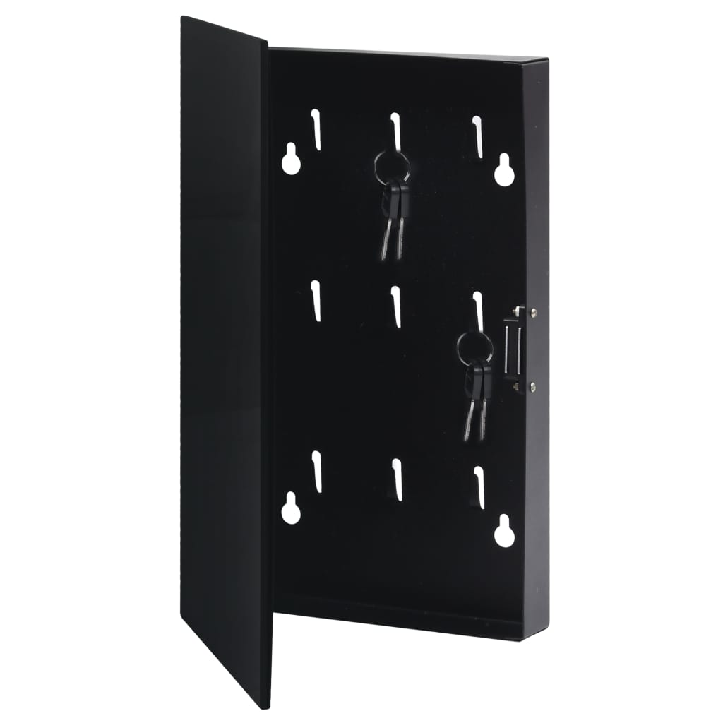 vidaXL Key Box with Magnetic Board Black 11.8"x7.9"x1.6"