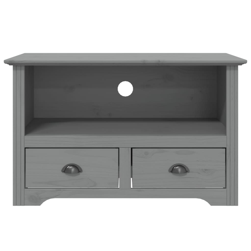 vidaXL TV Stand with 2 Drawers BODO Gray 36"x17.5"x22" Solid Wood Pine