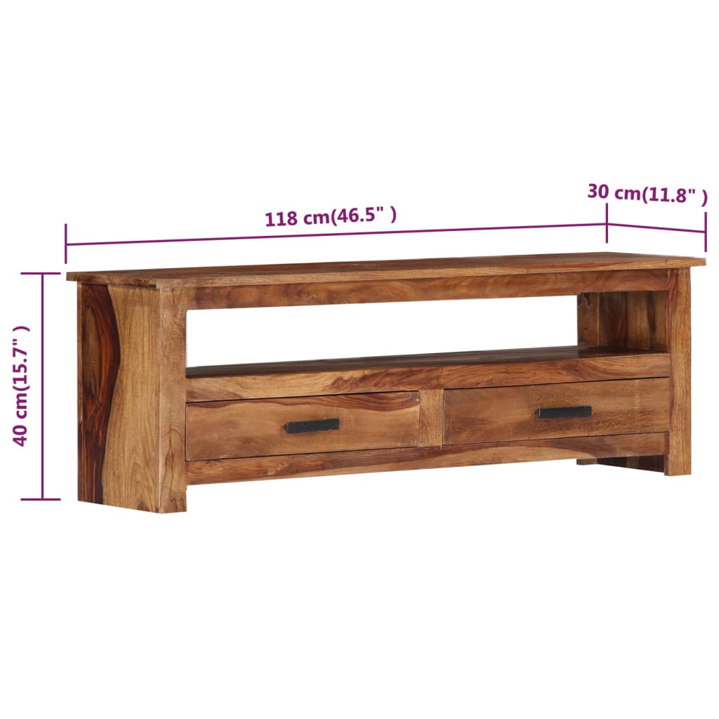 vidaXL TV Stand 46.5"x11.8"x15.7" Solid Wood