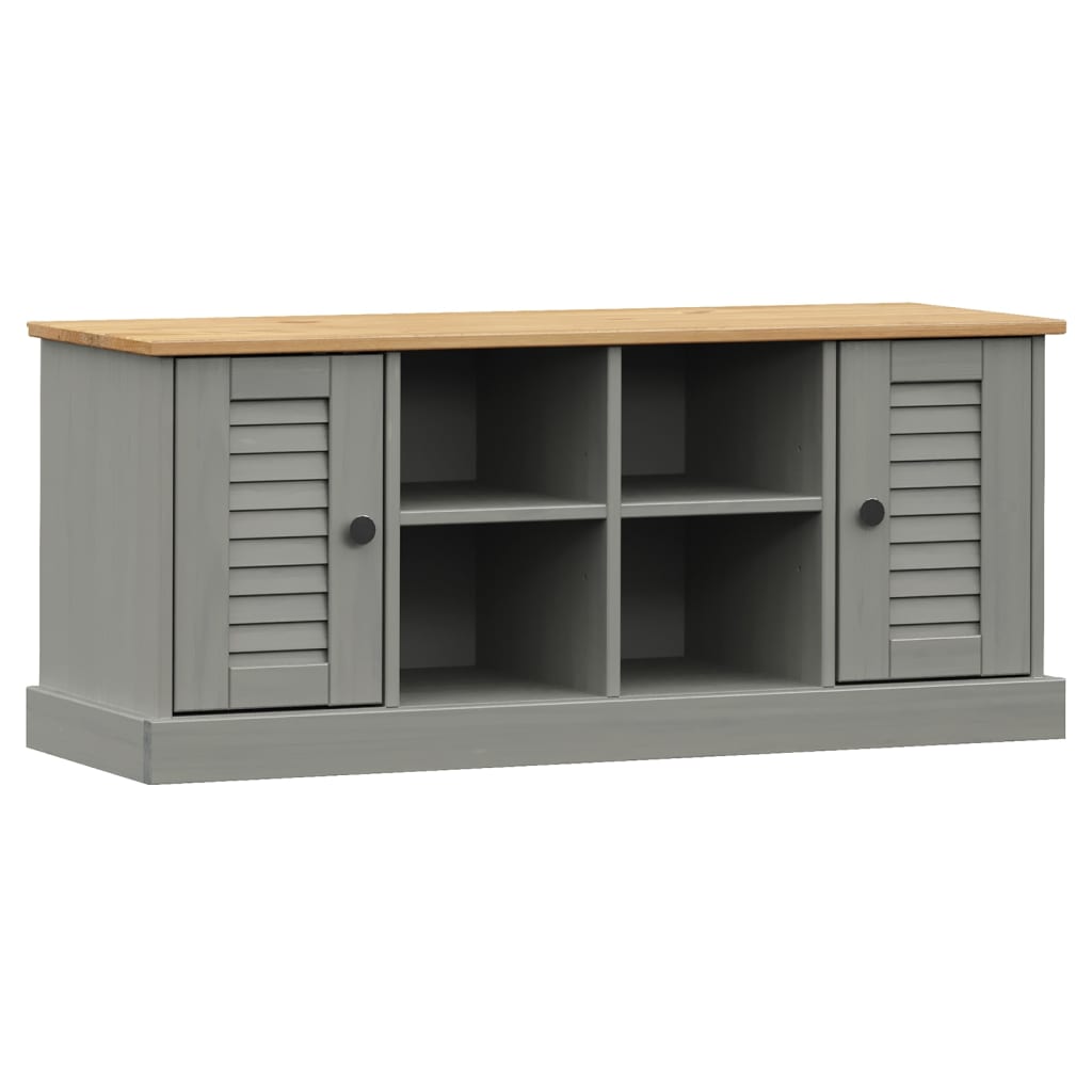 vidaXL Shoe Bench VIGO Gray 41.7"x13.8"x17.7" Solid Wood Pine