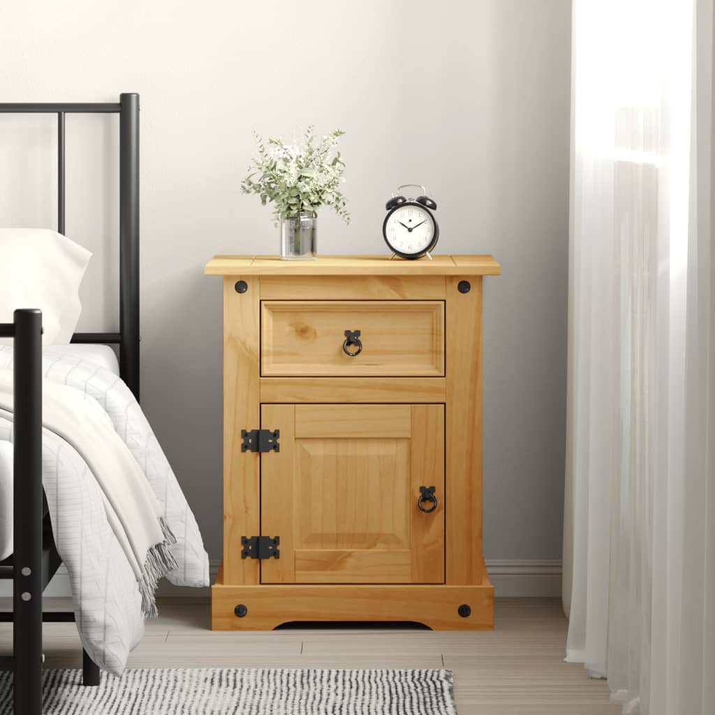 vidaXL Bedside Cabinet Mexican Pine Corona Range 20.9"x15.4"x26"