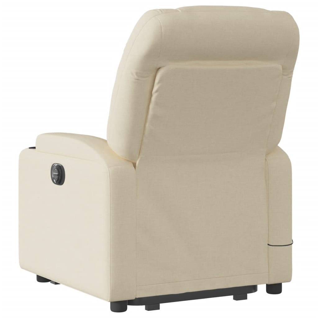 vidaXL Stand up Massage Recliner Chair Cream Fabric