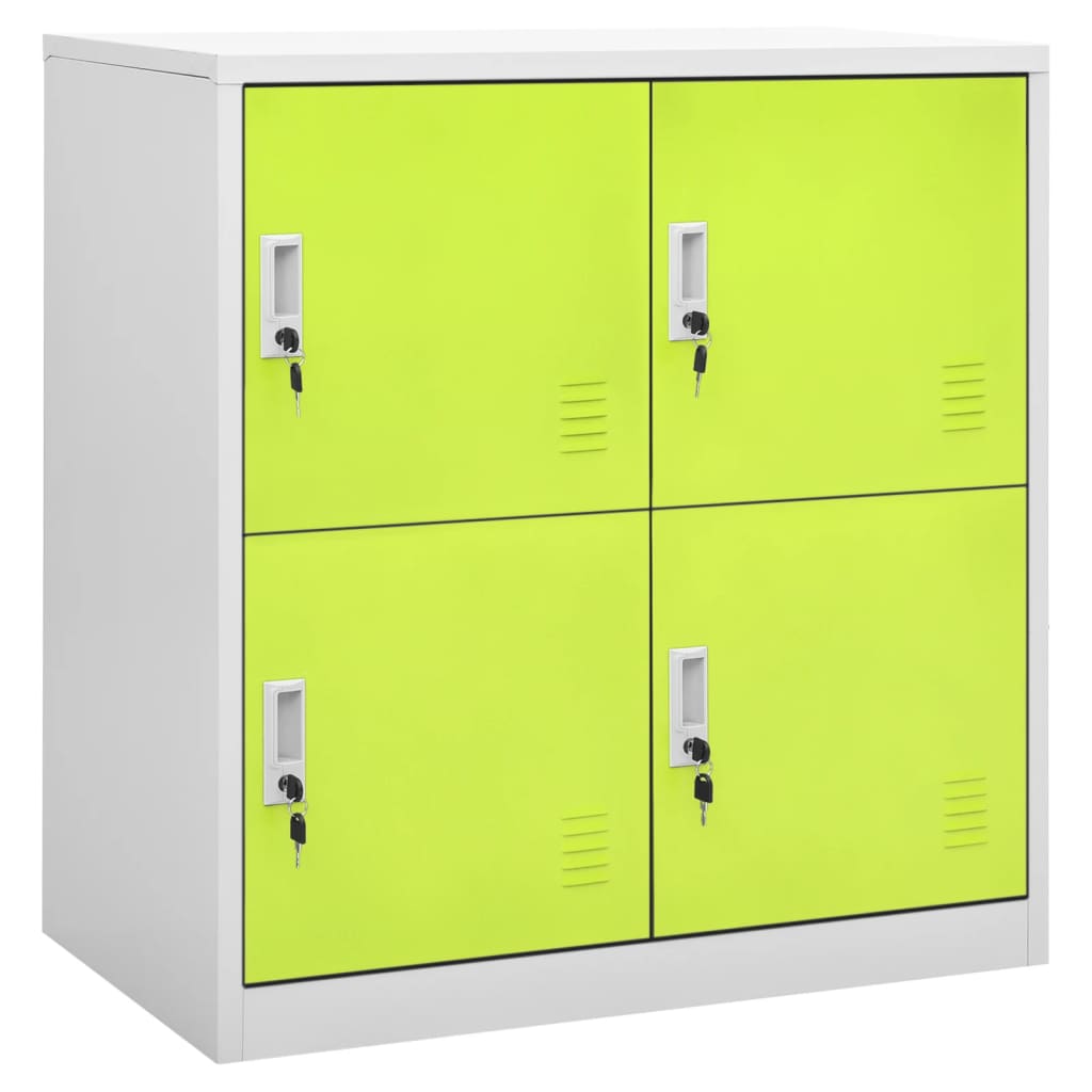 vidaXL Locker Cabinet Light Gray and Green 35.4"x17.7"x36.4" Steel