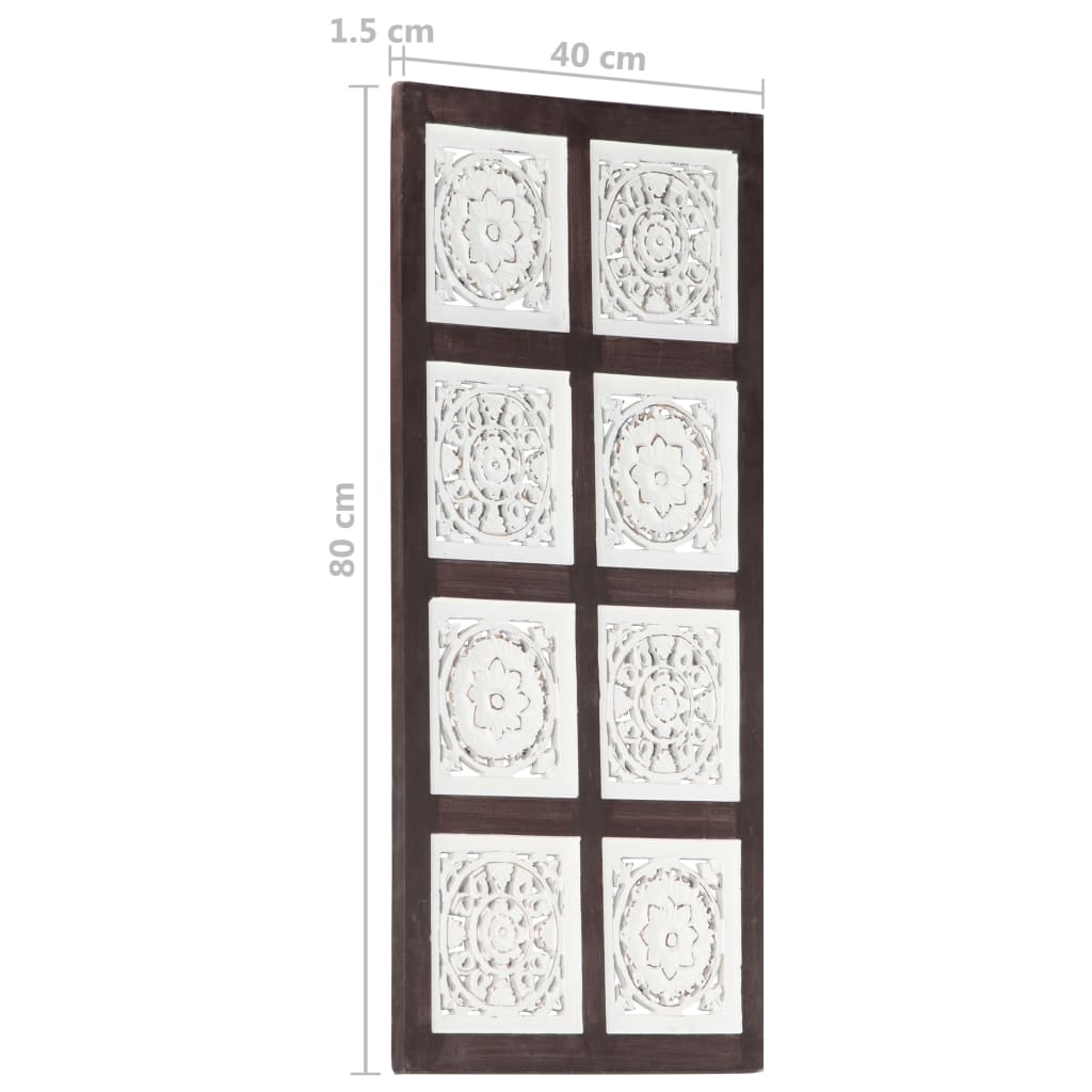 vidaXL Hand-Carved Wall Panel MDF 15.7"x31.5"x0.6" Brown and White