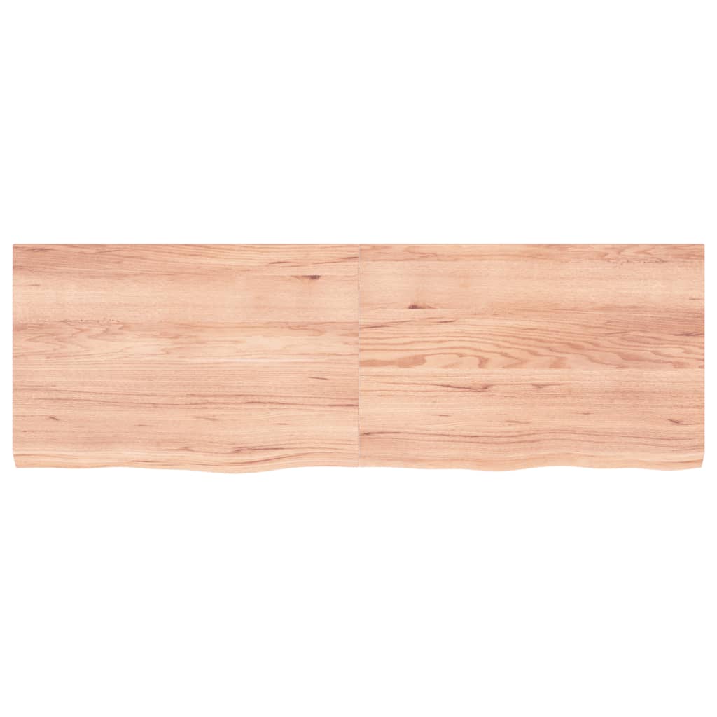 vidaXL Wall Shelf Light Brown 70.9"x23.6"x(0.8"-2.4") Treated Solid Wood Oak