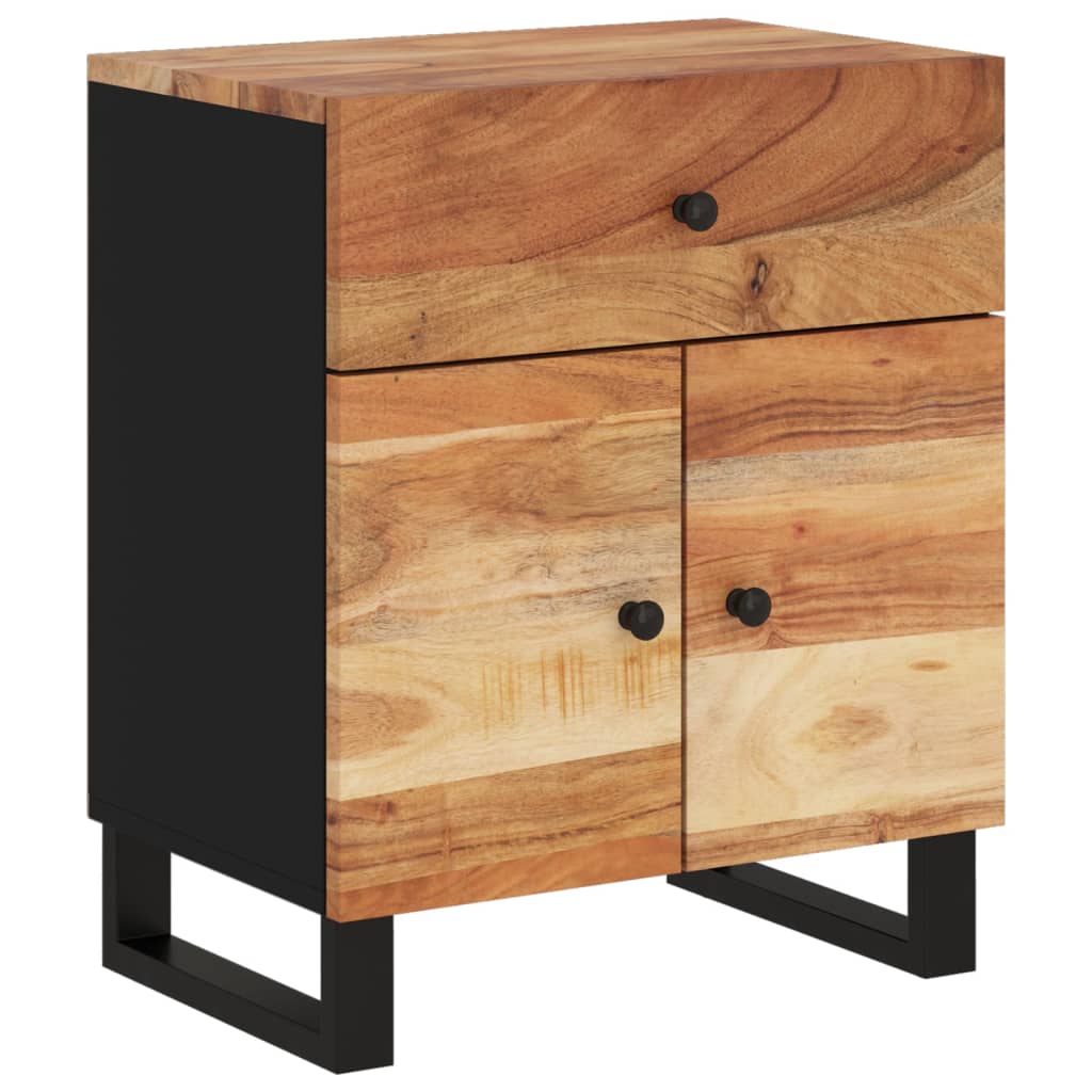 vidaXL Bedside Cabinet 19.7"x13"x23.6" Solid Wood Acacia&Engineered Wood