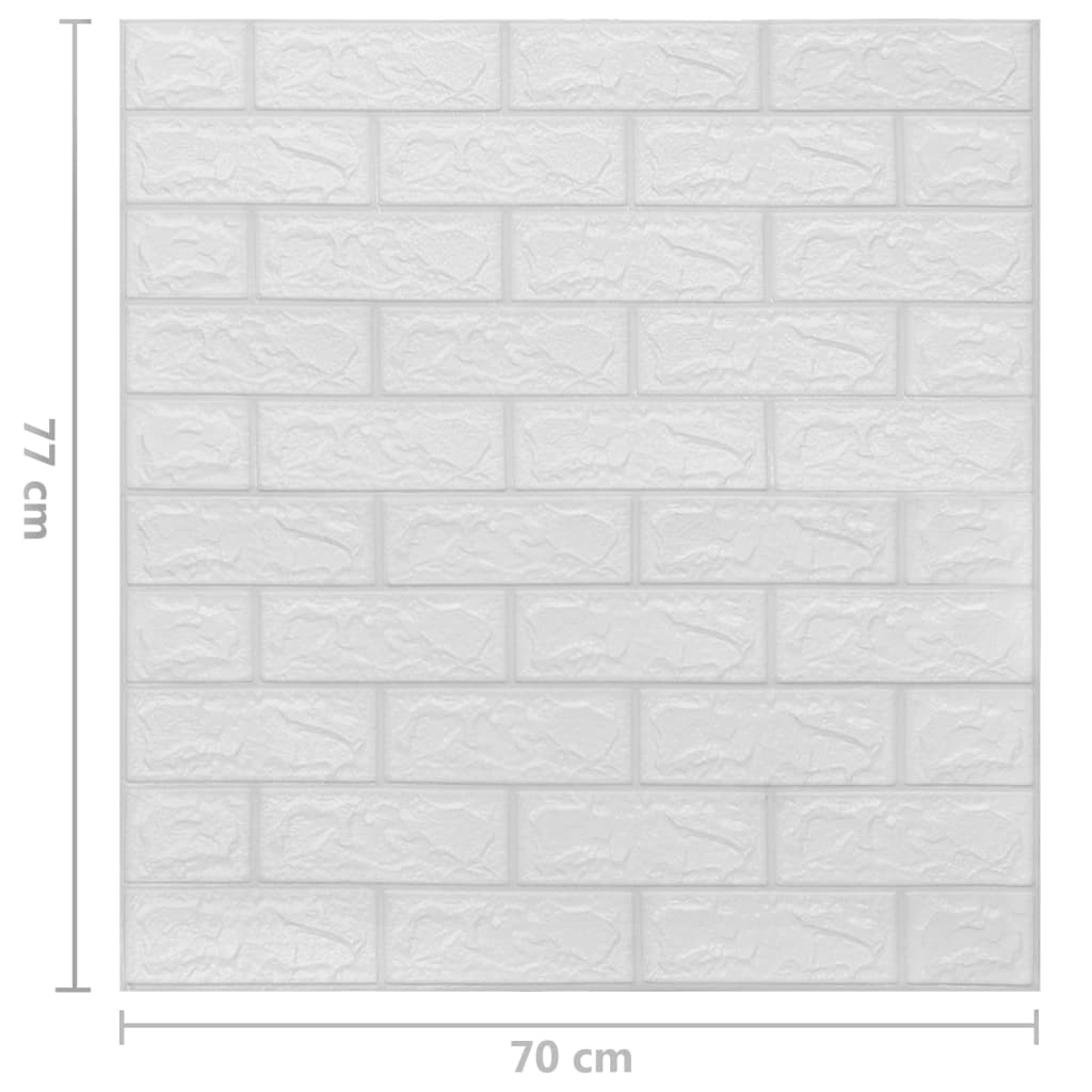 vidaXL 3D Wallpaper Bricks Self-adhesive 40 pcs White