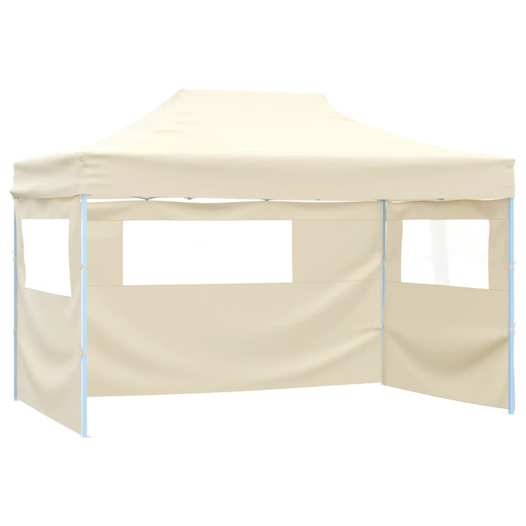 vidaXL Professional Folding Party Tent with 3 Sidewalls 9.8'x13.1' Steel Cream