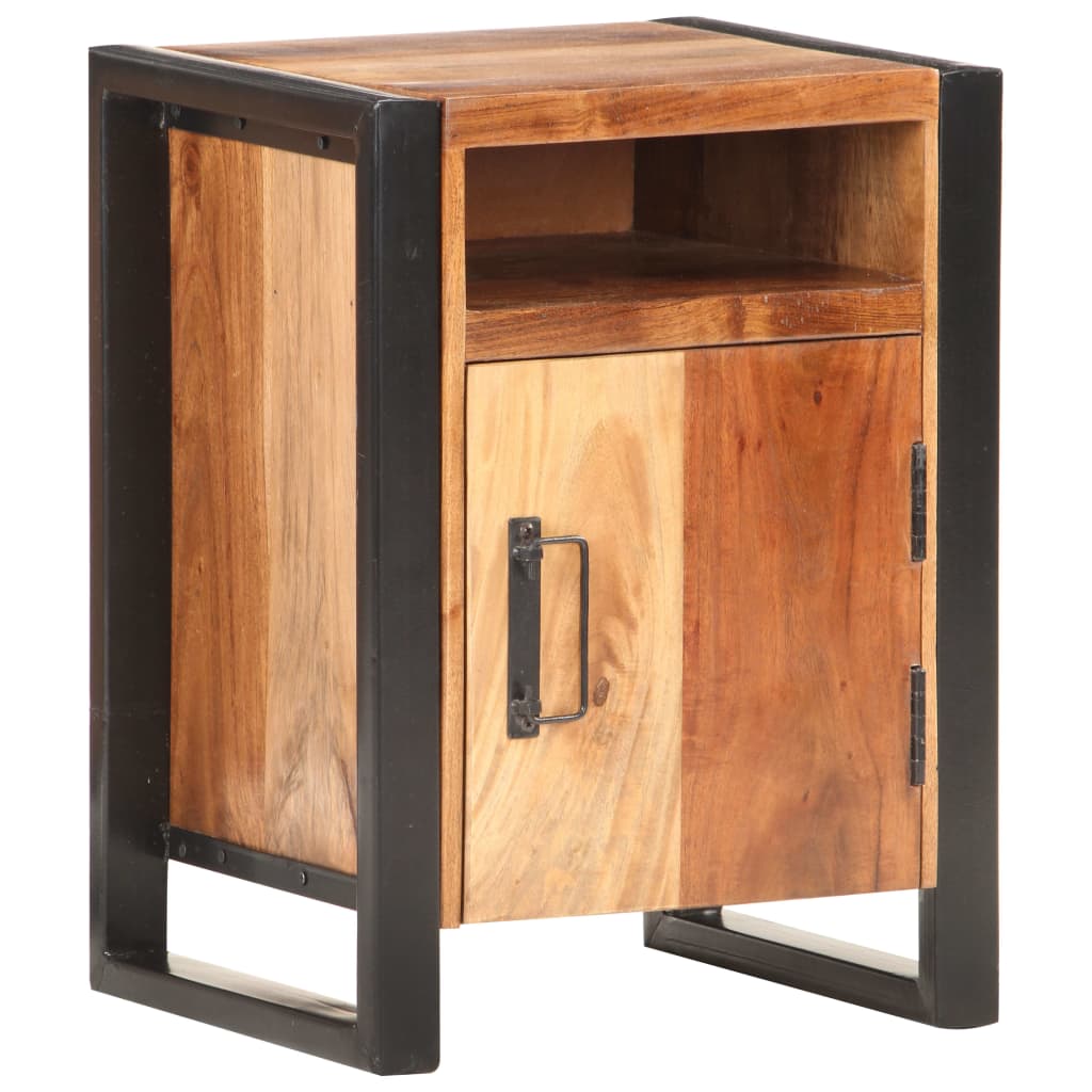 vidaXL Bedside Cabinet 15.7"x13.8"x21.7" Solid Acacia Wood