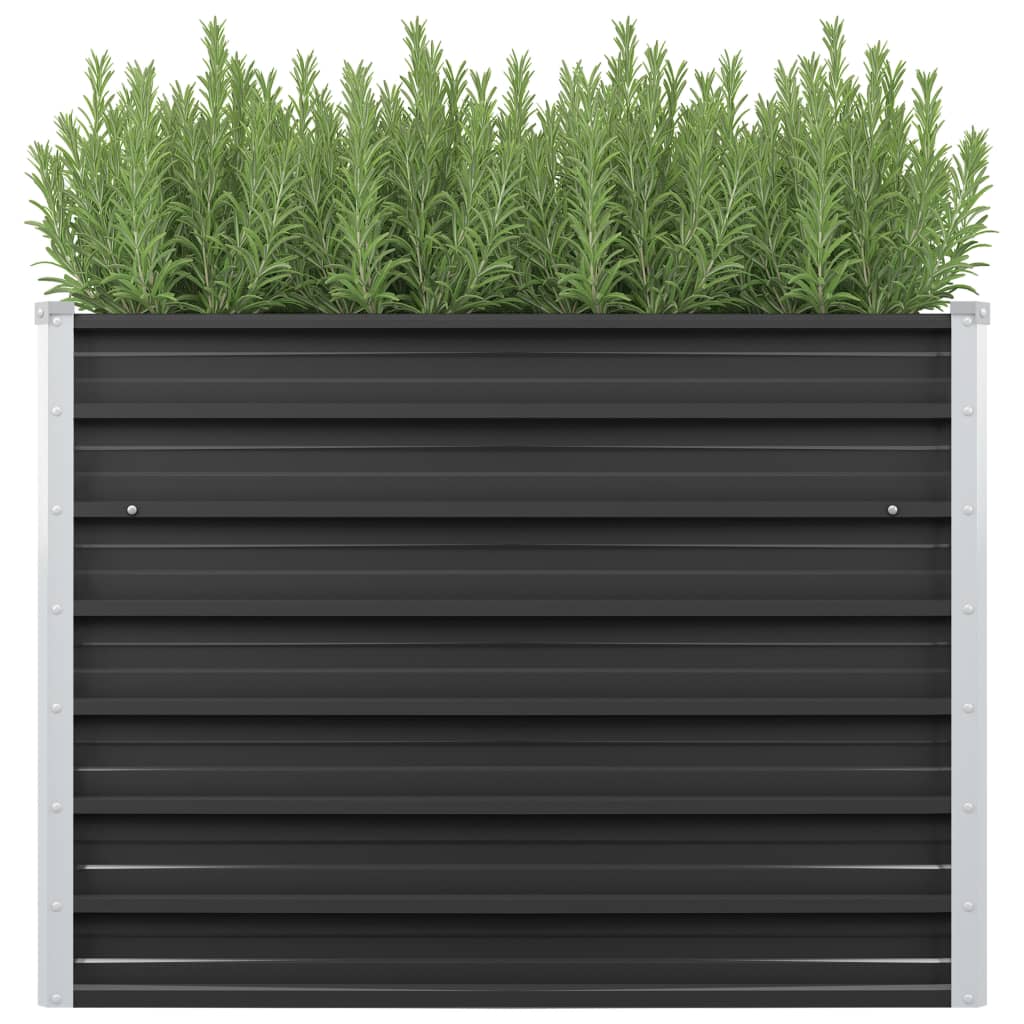 vidaXL Garden Raised Bed Anthracite 39.4"x15.7"x30.3" Galvanized Steel