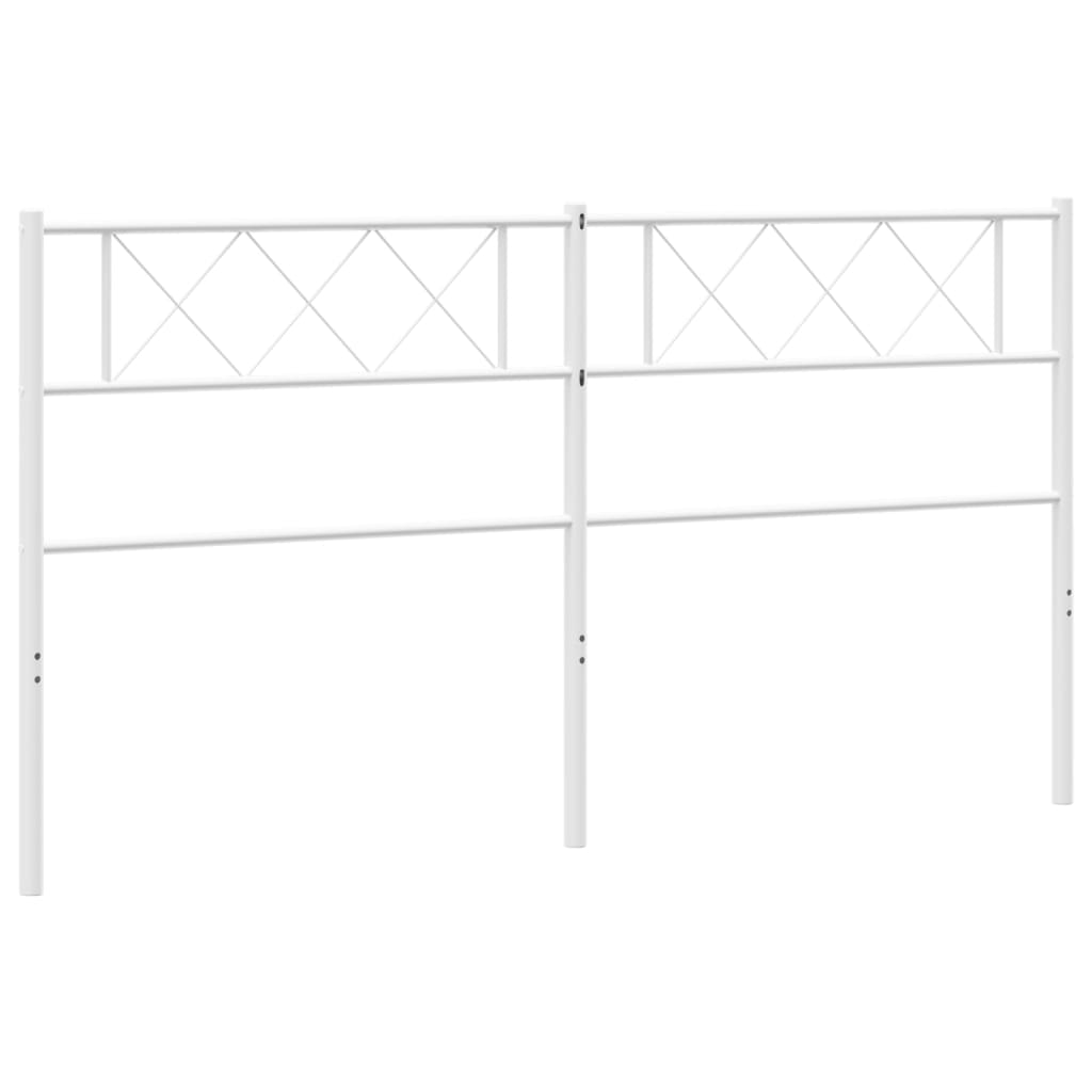 vidaXL Metal Headboard White 76"