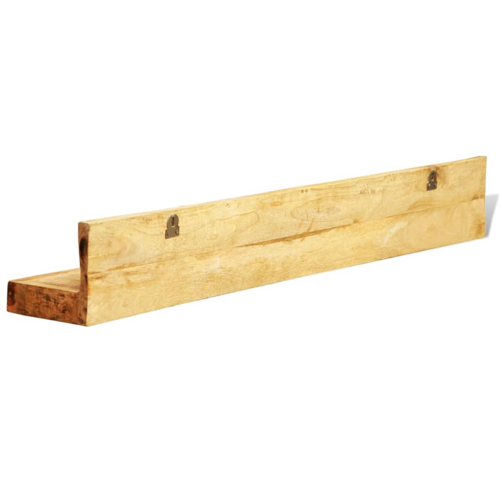 Solid Wood Wall Mounted Display Shelf 2 pcs