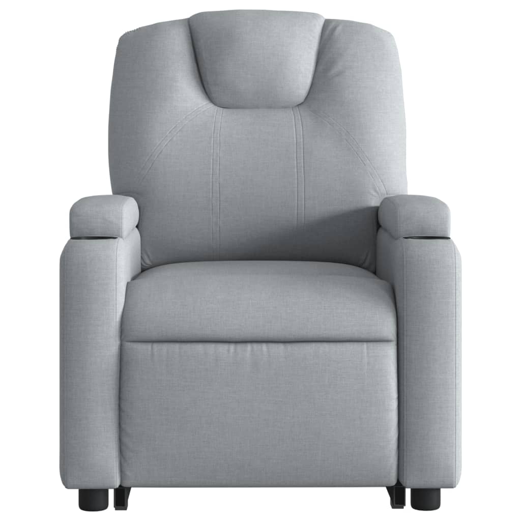 vidaXL Stand up Massage Recliner Chair Light Gray Fabric