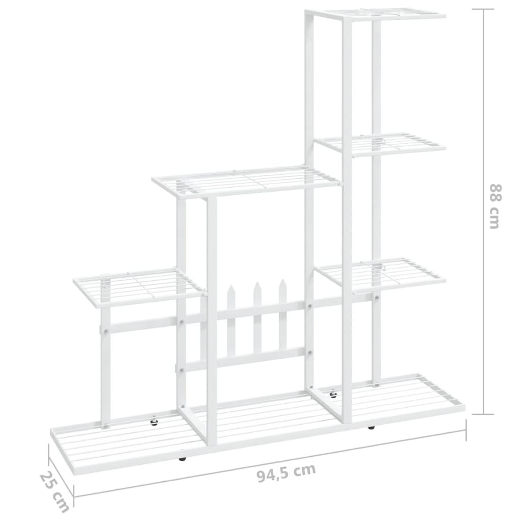 vidaXL Flower Stand 37.2"x9.8"x34.6" White Metal