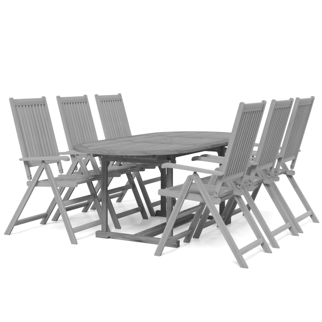 vidaXL 7 Piece Patio Dining Set Solid Wood Acacia