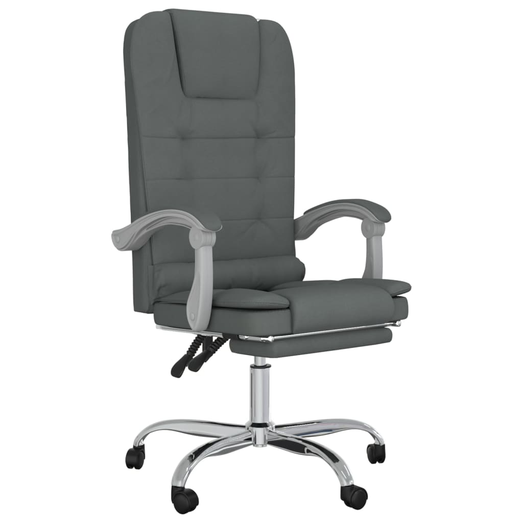 vidaXL Massage Reclining Office Chair Dark Gray Fabric