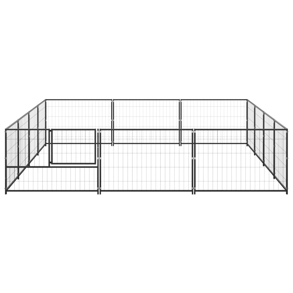 vidaXL Dog Kennel Black 129.2 ft² Steel