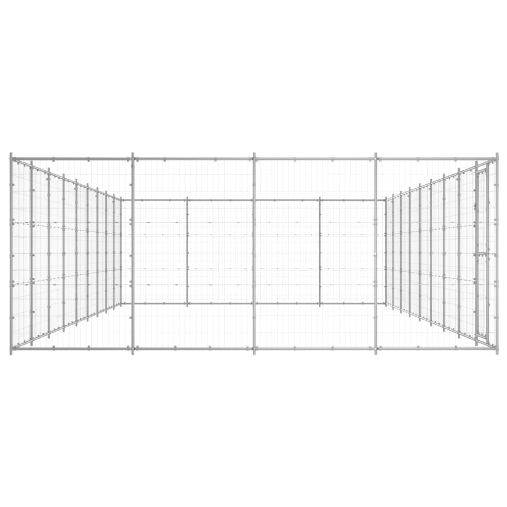 vidaXL Outdoor Dog Kennel Galvanized Steel 468.9 ft²