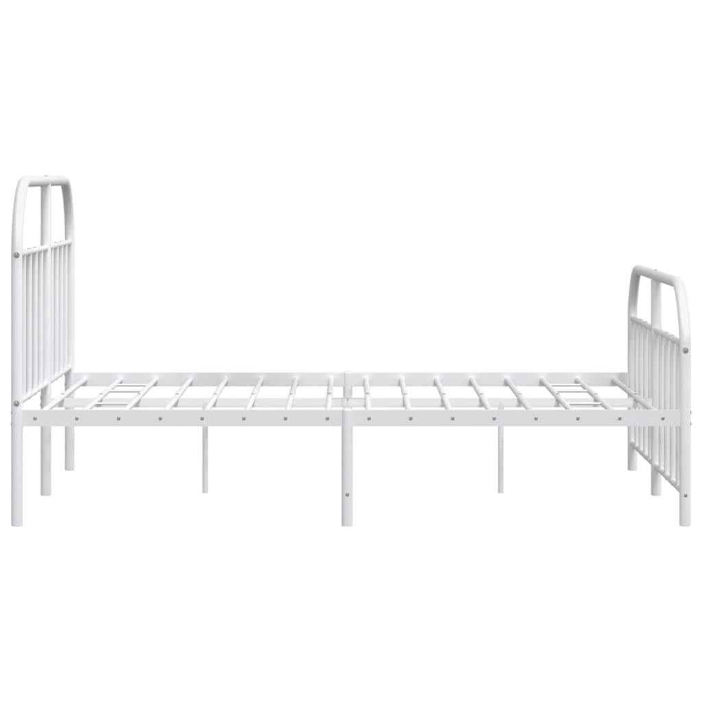 vidaXL Metal Bed Frame without Mattress with Footboard White 72"x83.9"