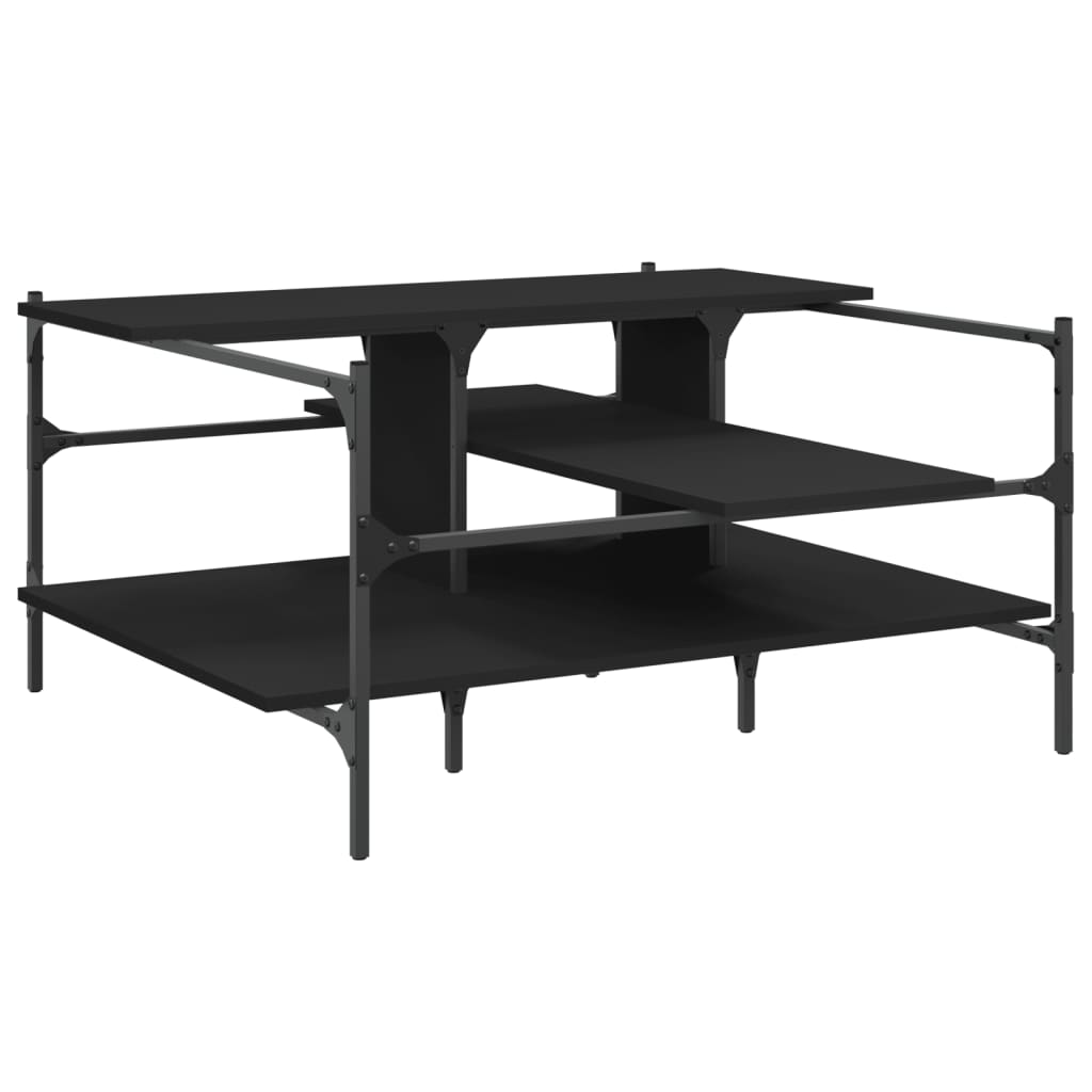 vidaXL Coffee Table Black 39.4"x39.4"x19.1" Engineered Wood