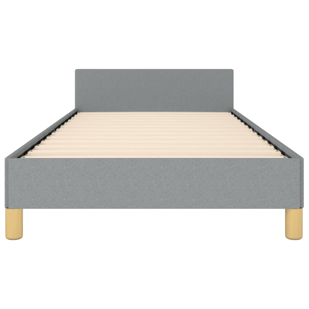 vidaXL Bed Frame without Mattress Light Gray Twin Fabric