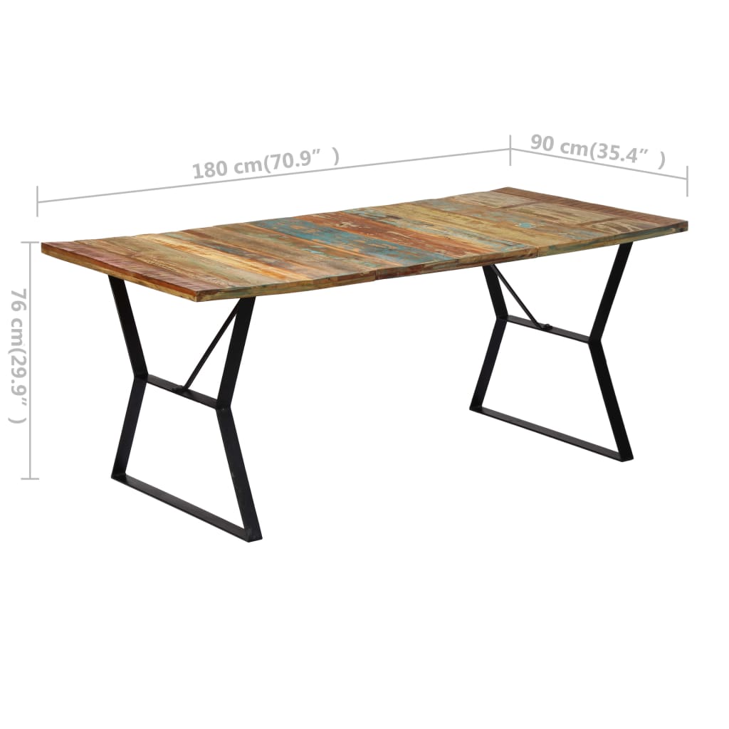 vidaXL Dining Table 70.9"x35.4"x29.9" Solid Reclaimed Wood