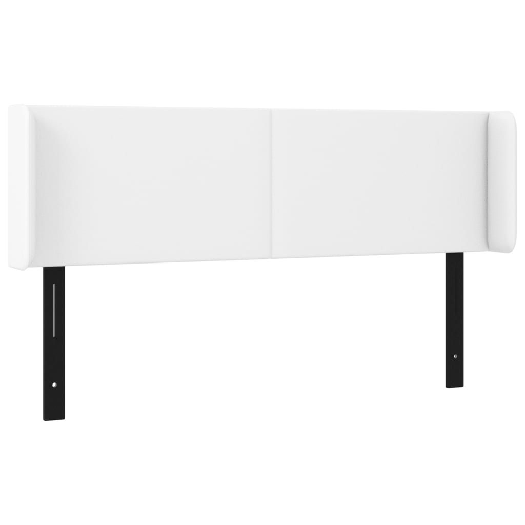 vidaXL LED Headboard White 57.9"x6.3"x30.7"/34.6" Faux Leather