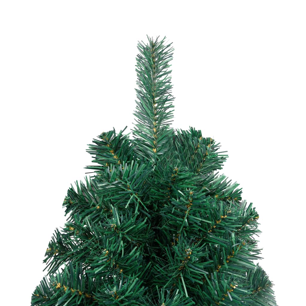 vidaXL Artificial Half Pre-lit Christmas Tree with Ball Set Green 70.9"