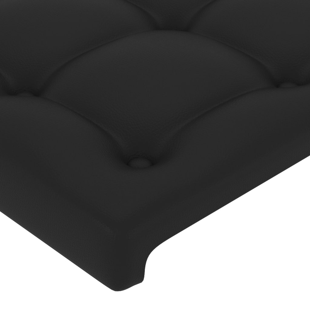 vidaXL LED Headboard Black 40.6"x6.3"x30.7"/34.6" Faux Leather