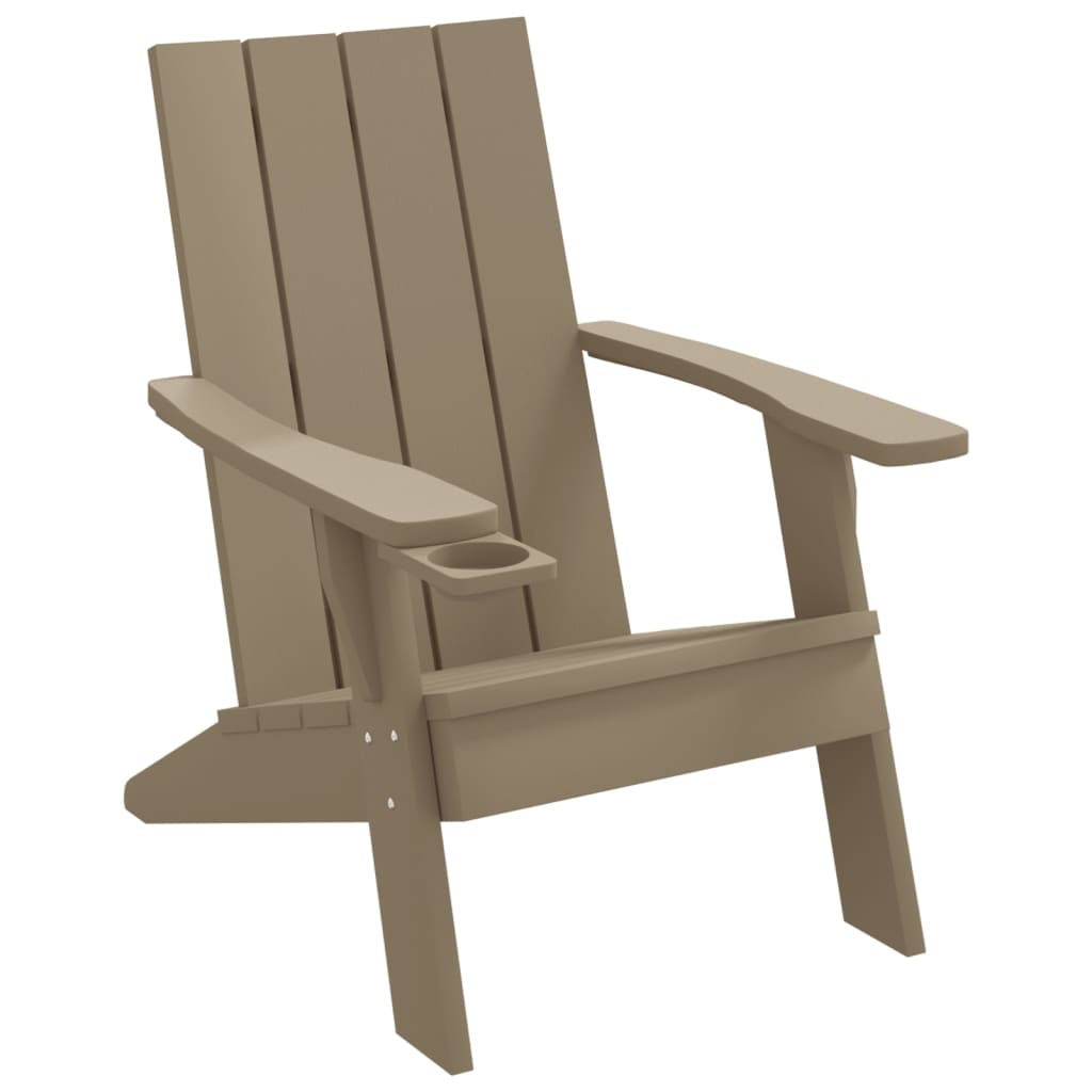 vidaXL Patio Adirondack Chair Light Brown 29.5"x34.8"x35.2" Polypropylene