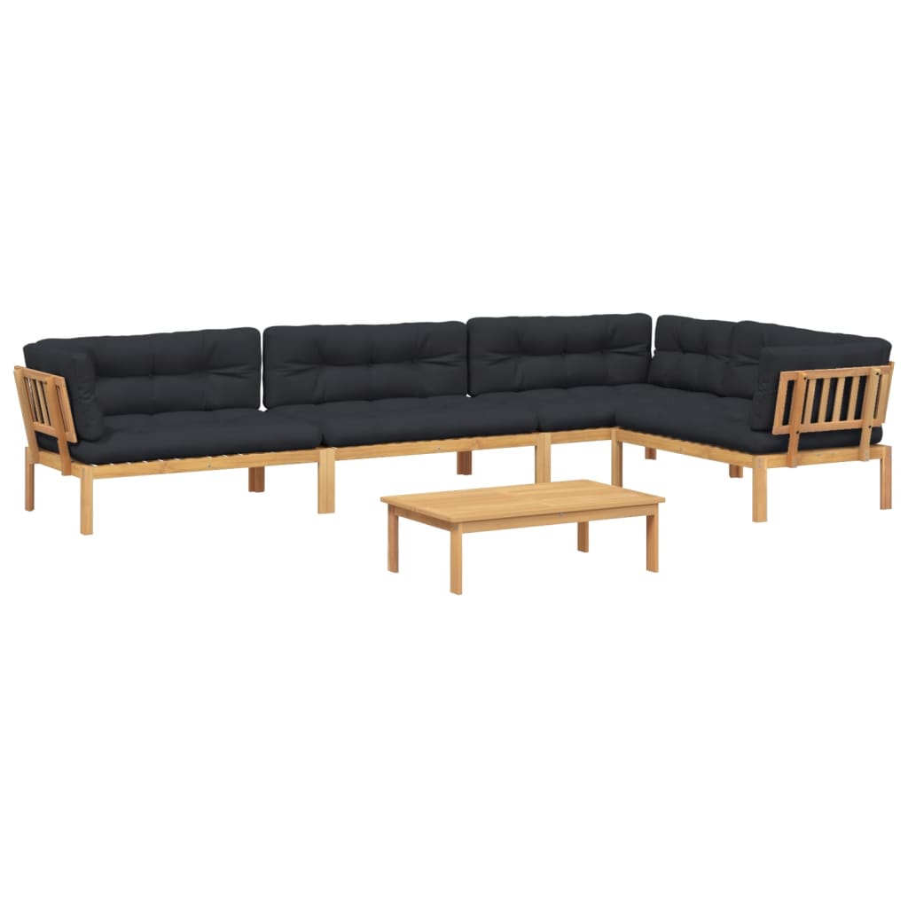 vidaXL 5 Piece Patio Pallet Sofa Set with Cushions Solid Wood Acacia