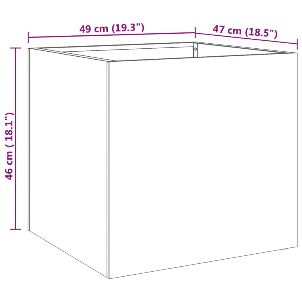 vidaXL Planters 2 pcs Silver 19.3"x18.5"x18.1" Stainless Steel