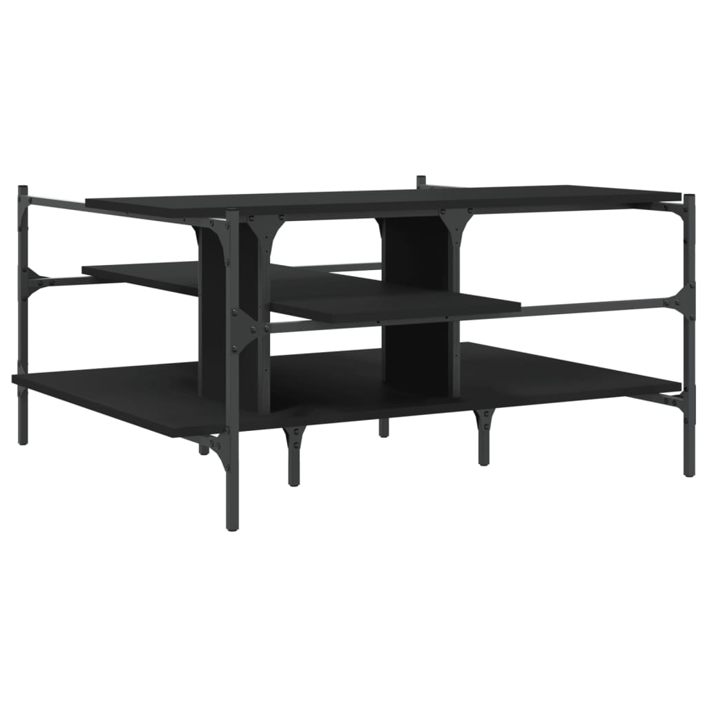 vidaXL Coffee Table Black 39.4"x39.4"x19.1" Engineered Wood