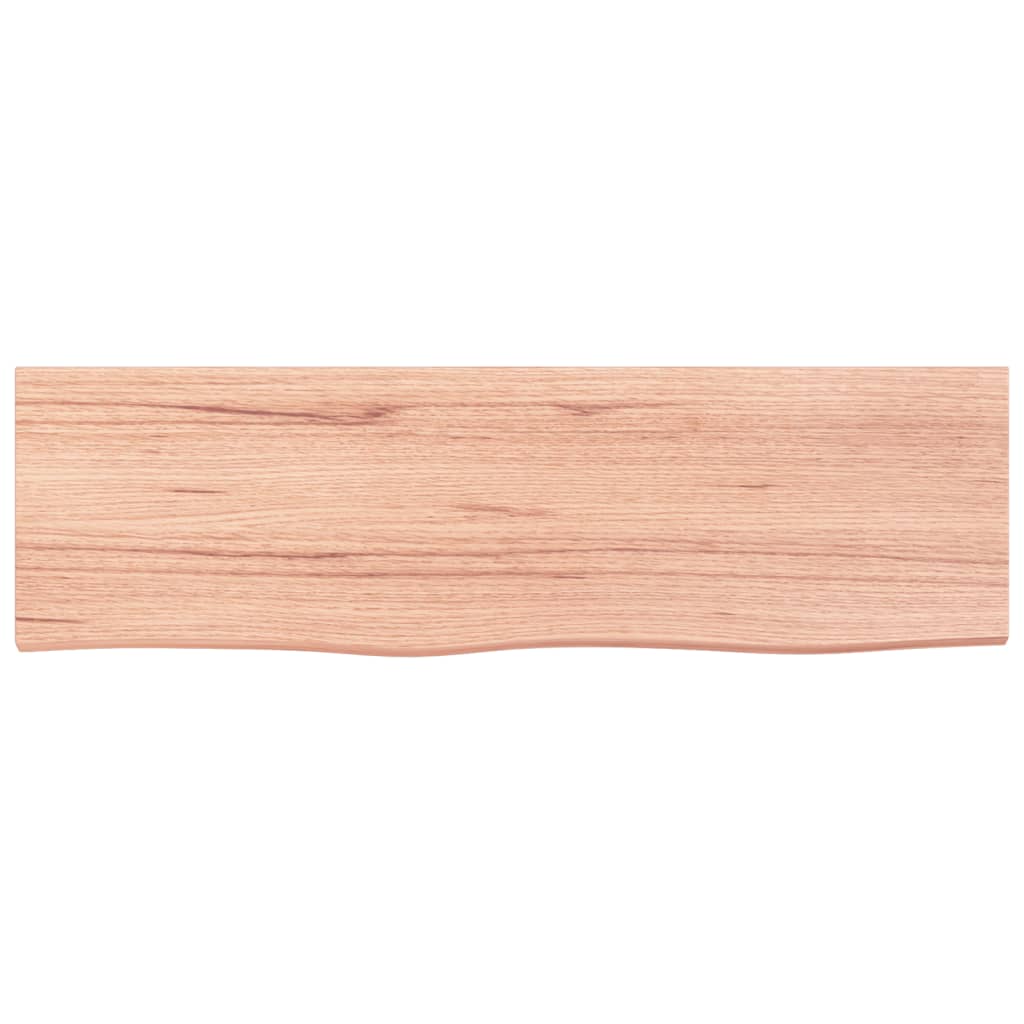 vidaXL Wall Shelf Light Brown 39.4"x11.8"x(0.8"-1.6") Treated Solid Wood Oak