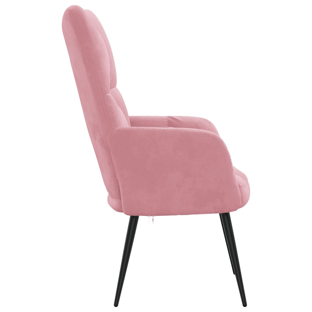 vidaXL Relaxing Chair Pink Velvet