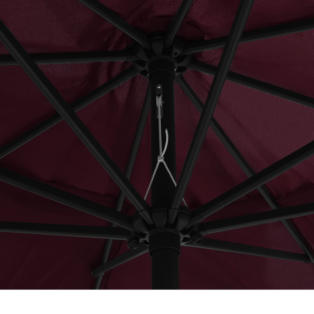 vidaXL Garden Parasol with Metal Pole 153.5" Bordeaux Red