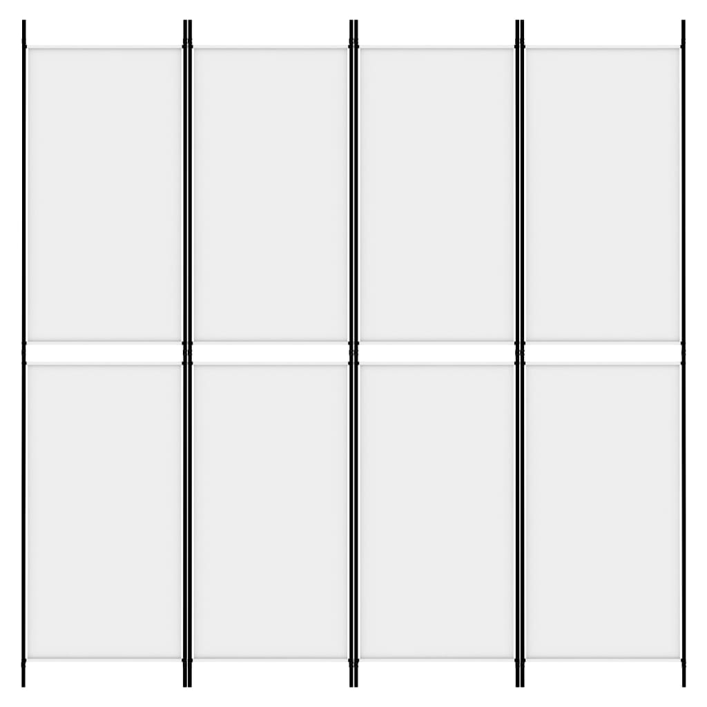 vidaXL 4-Panel Room Divider White 78.7"x78.7" Fabric