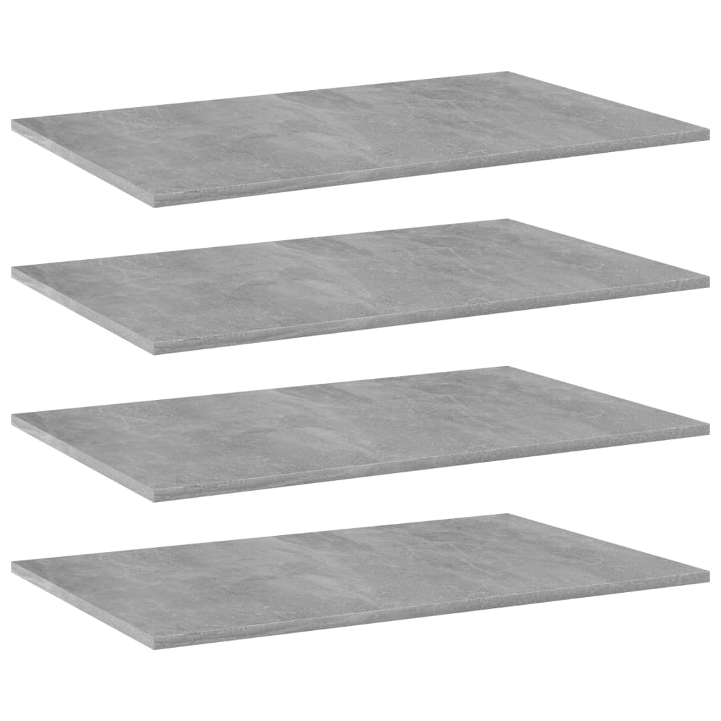 vidaXL Bookshelf Boards 4 pcs Concrete Gray 31.5"x19.7"x0.6" Engineered Wood