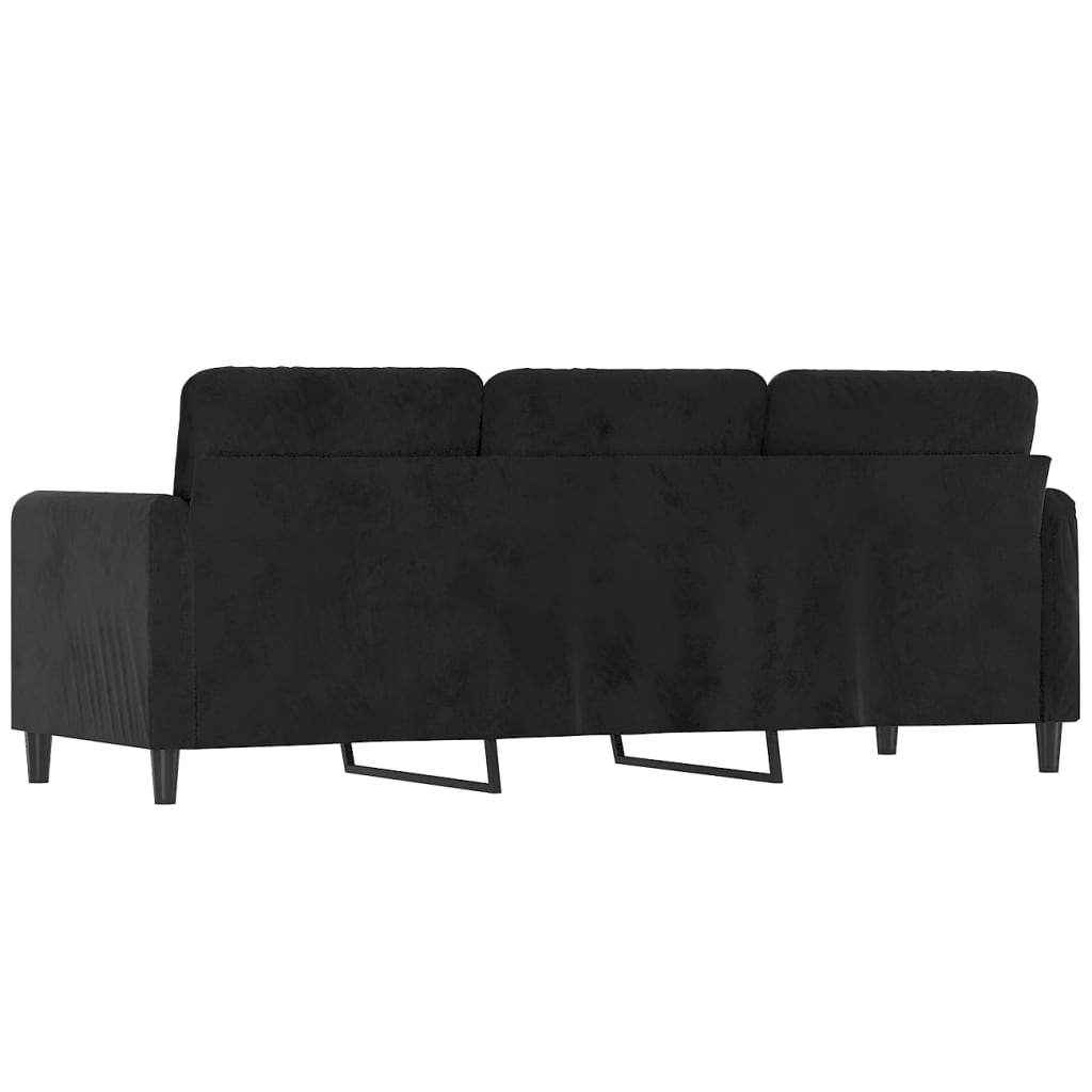 vidaXL 3-Seater Sofa Black 70.9" Velvet