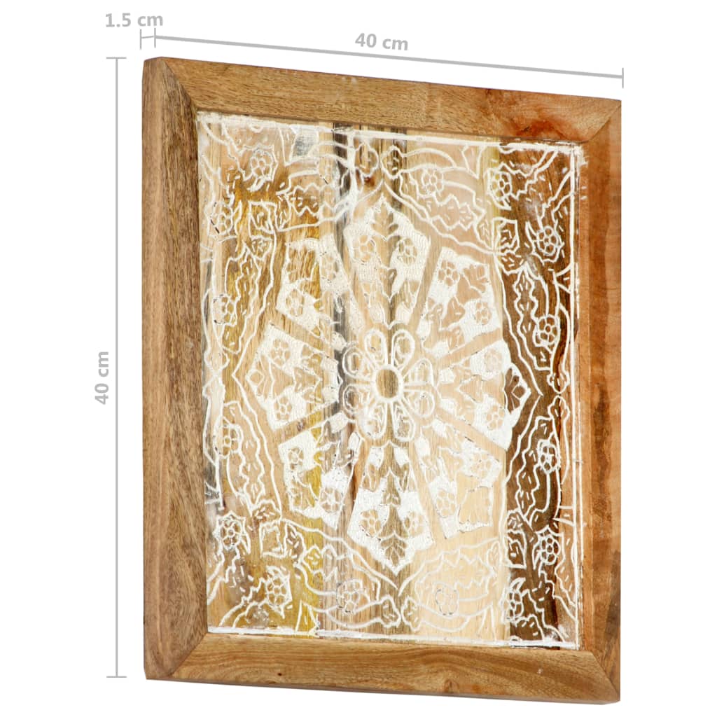 vidaXL Hand-Carved Wall Panels 2 pcs Solid Mango Wood 15.7"x15.7"x0.6"