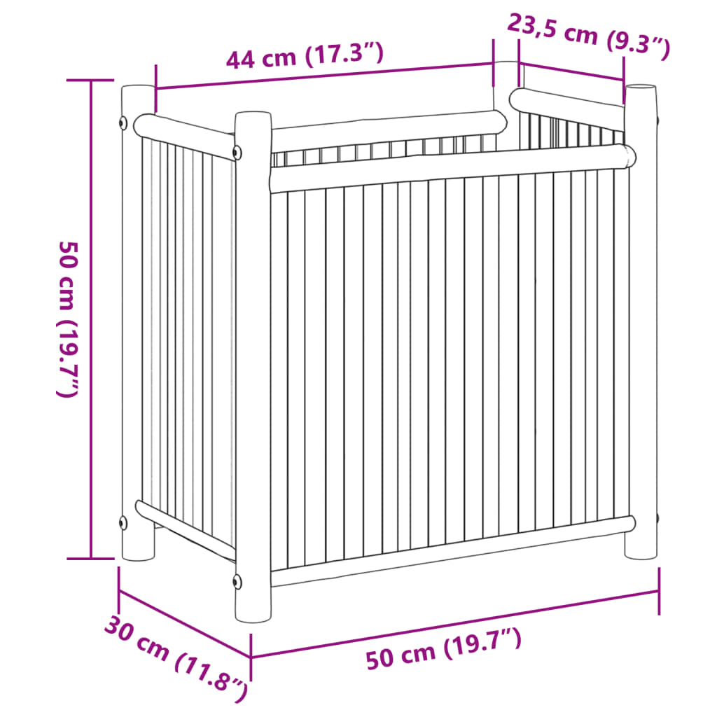 vidaXL Planter 19.7"x11.8"x19.7" Bamboo