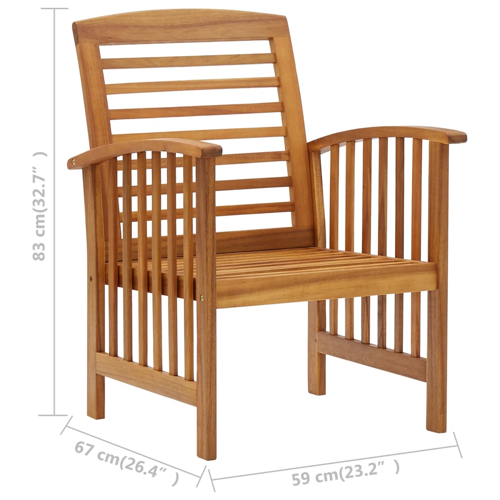 vidaXL 5 Piece Patio Lounge Set Solid Acacia Wood